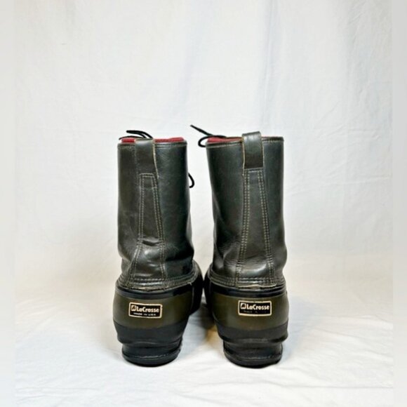 Lacrosse Mens Iceland Green Leather Rubber Waterproof Winter Boots~11~ main image 4